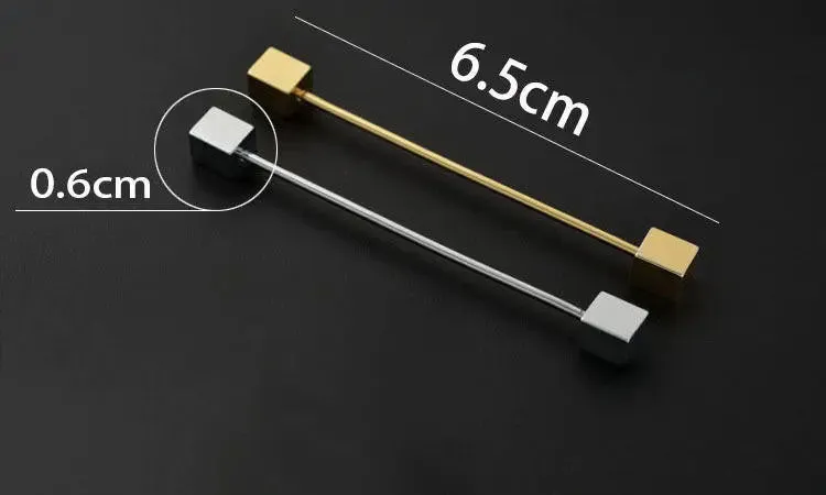 1960's mod fashion essential silver collar pin bar for men