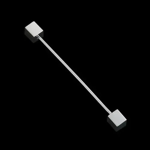 1960's mod fashion essential silver collar pin bar for men