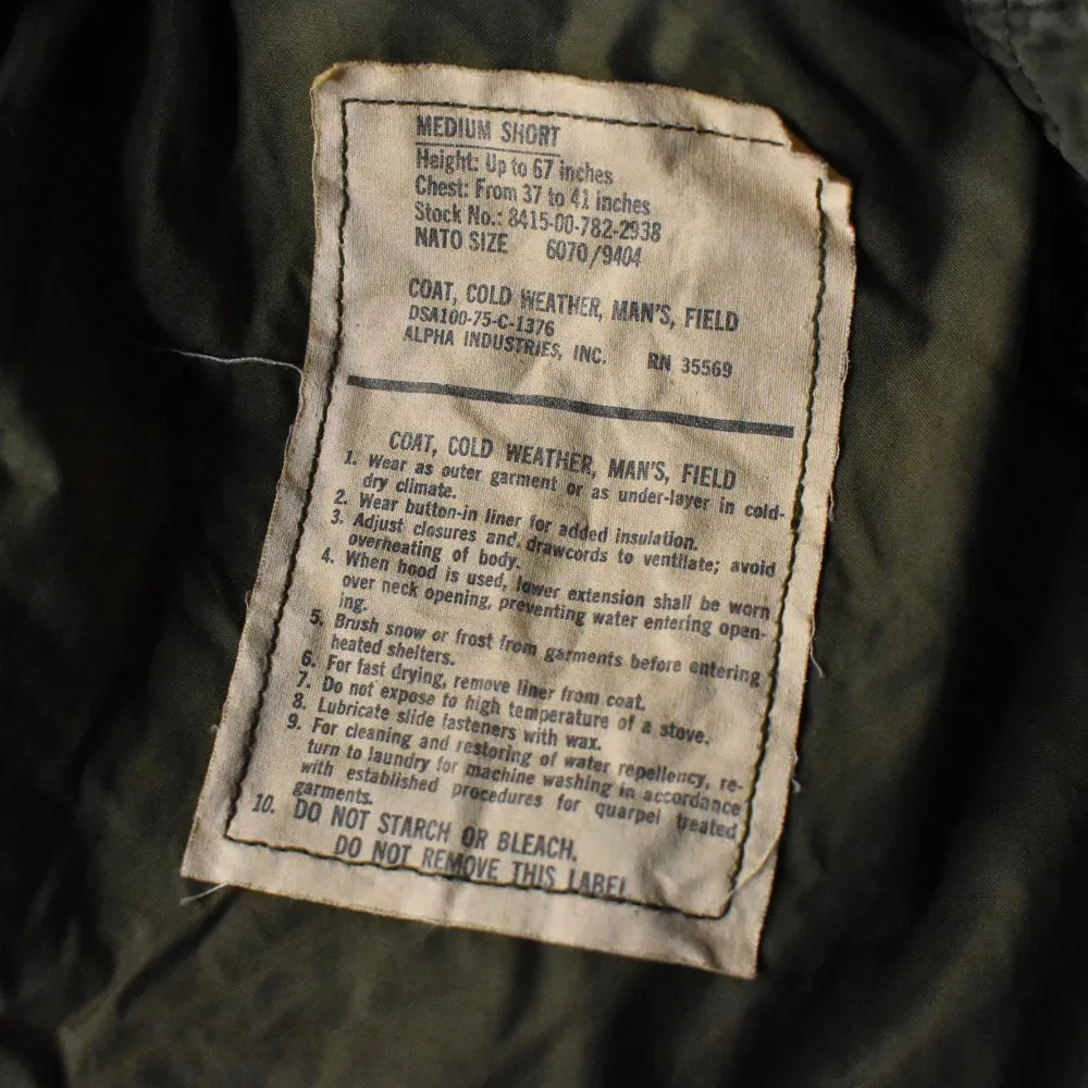 ’75 U.S.ARMY M-65 フィールドジャケット M-Shortサイズ 240306