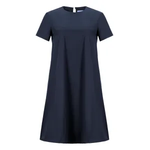 A-line Short Sleeve Dress - Deep Navy