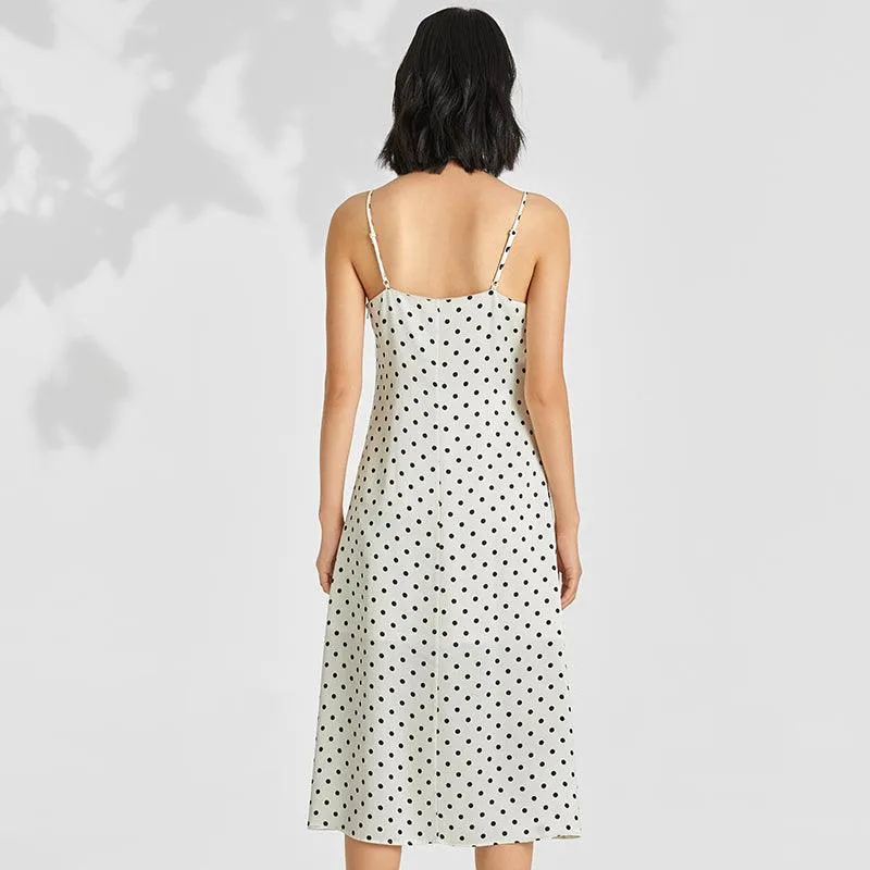 Acetate Polka Dots Slip Dress