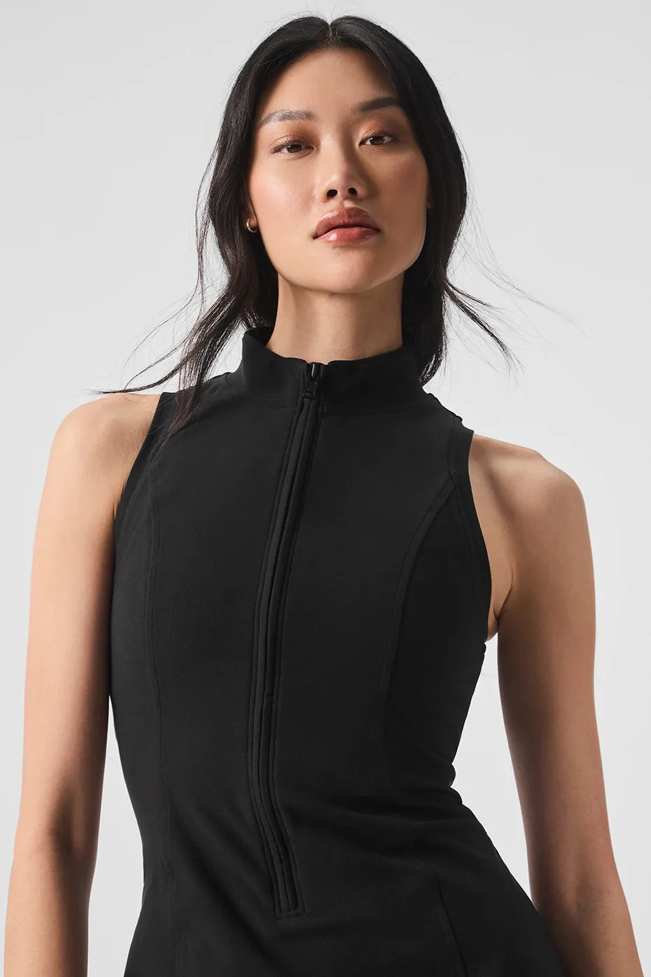 Alosoft Carefree 1/2 Zip Dress - Black