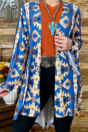 Aztec print bell sleeve cardigan BQ5859 (AS13)