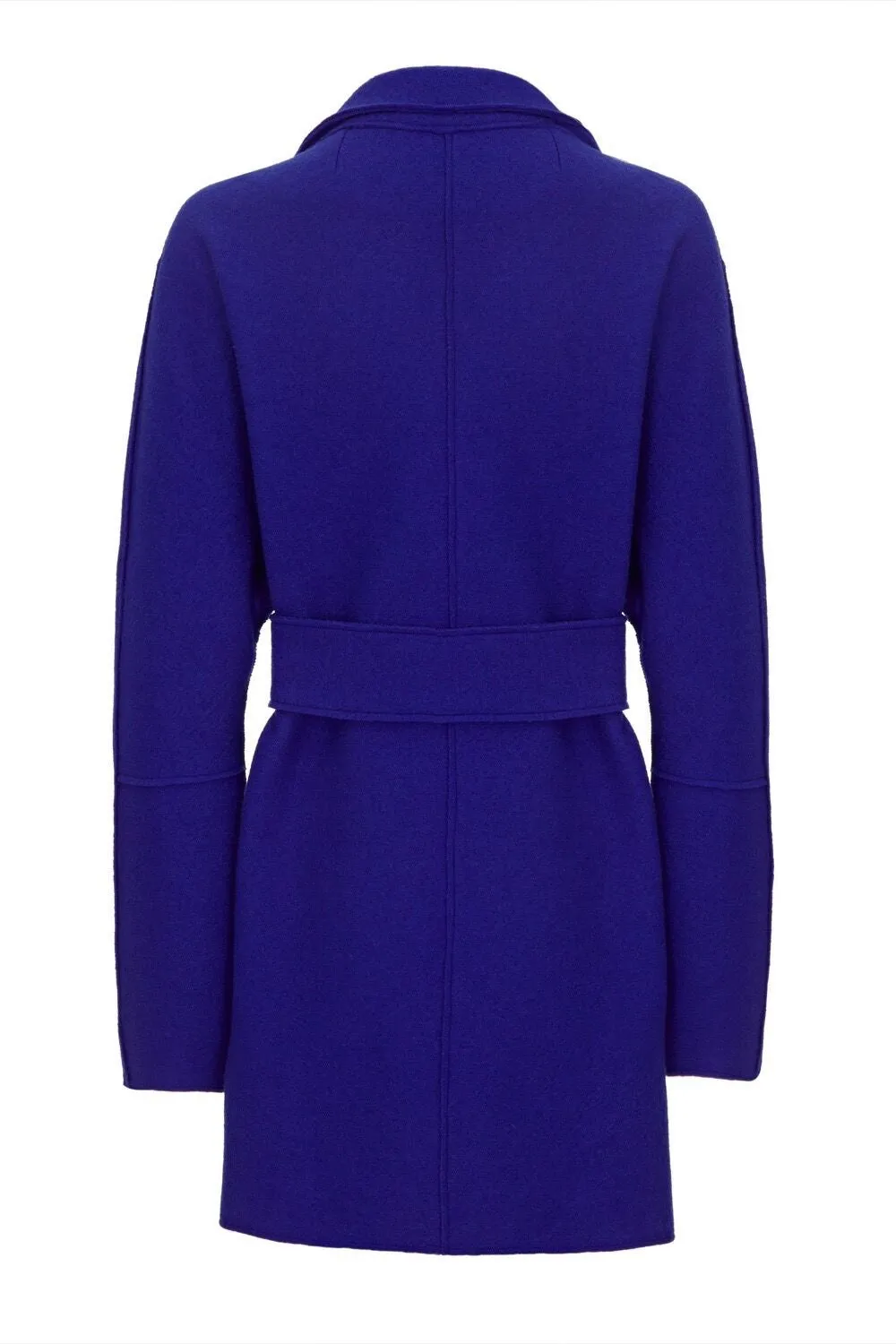 BERLIN Royal Blue Boiled Wool Belted Cardigan Jacket