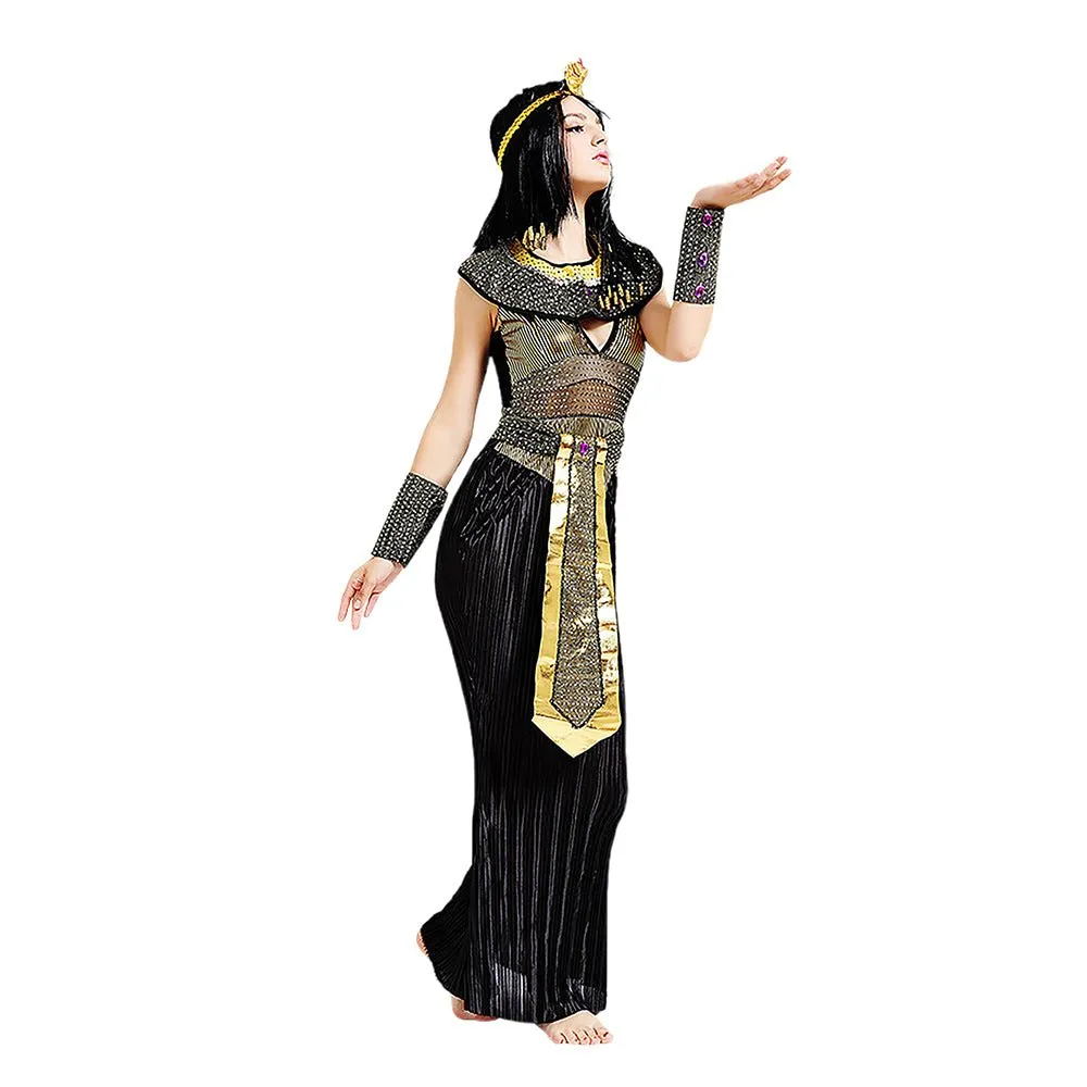 Black Egyptian Queen Adults Halloween Costume Dress Up