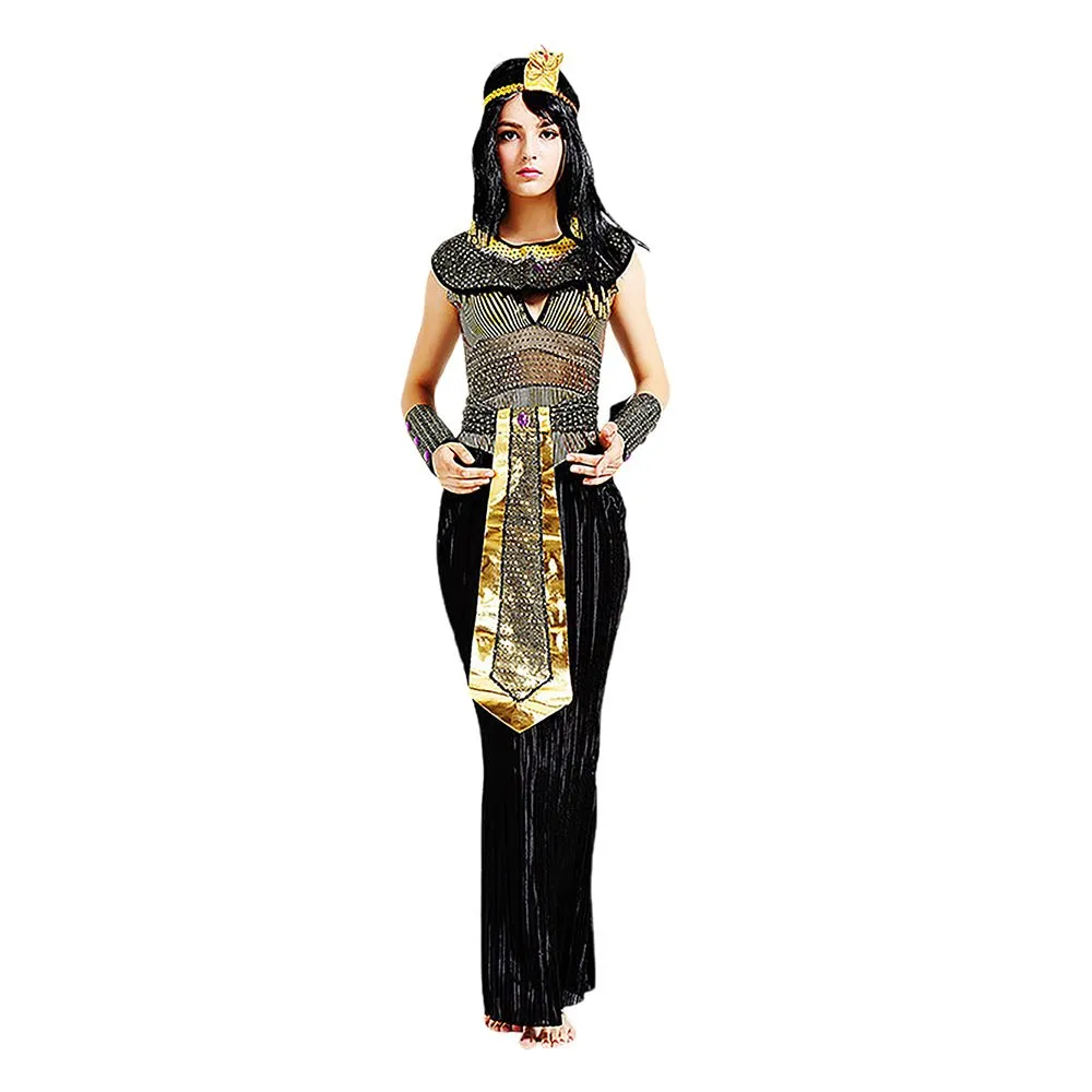 Black Egyptian Queen Adults Halloween Costume Dress Up
