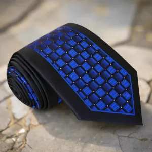 Blue Honeycomb Thin Necktie