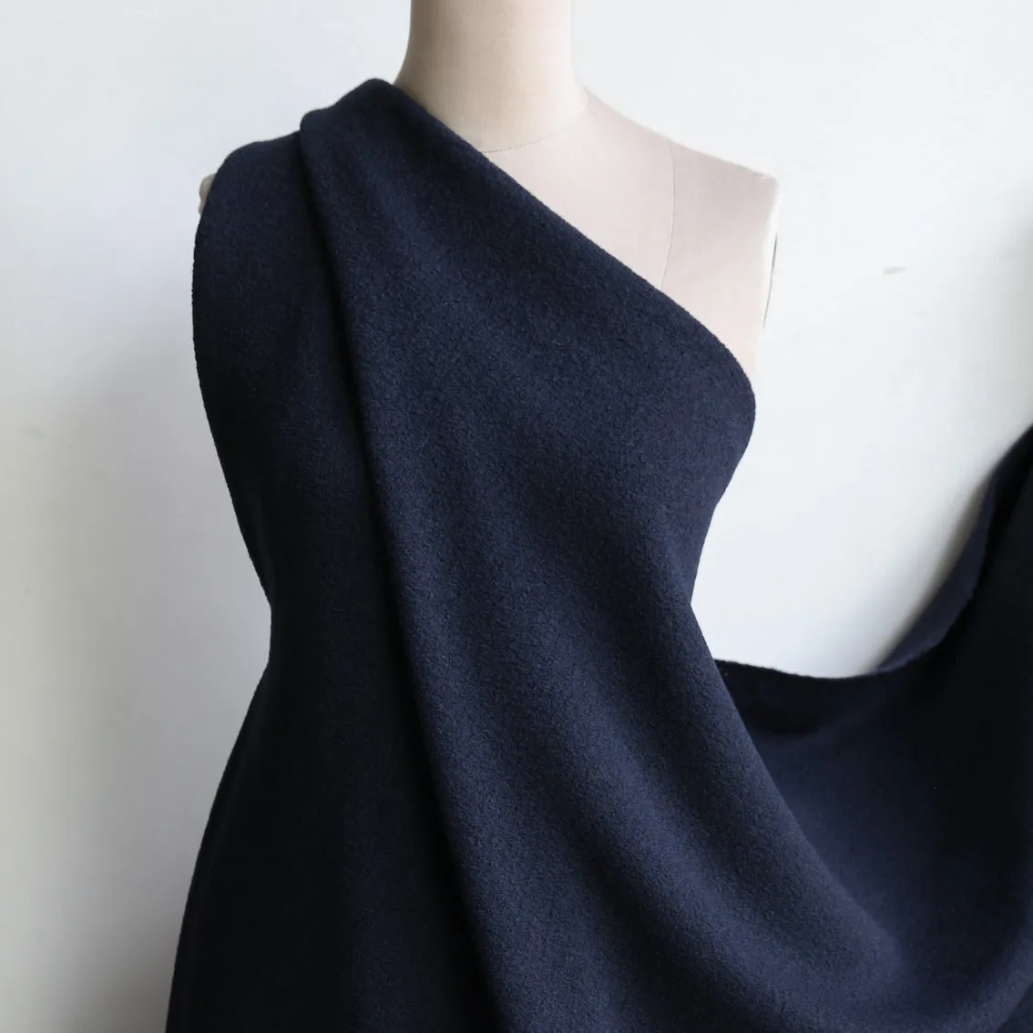 Bollito Blu Navy - Boiled Wool (148cm wide)