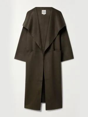 Brown oversized wool and cashmere-blend coat