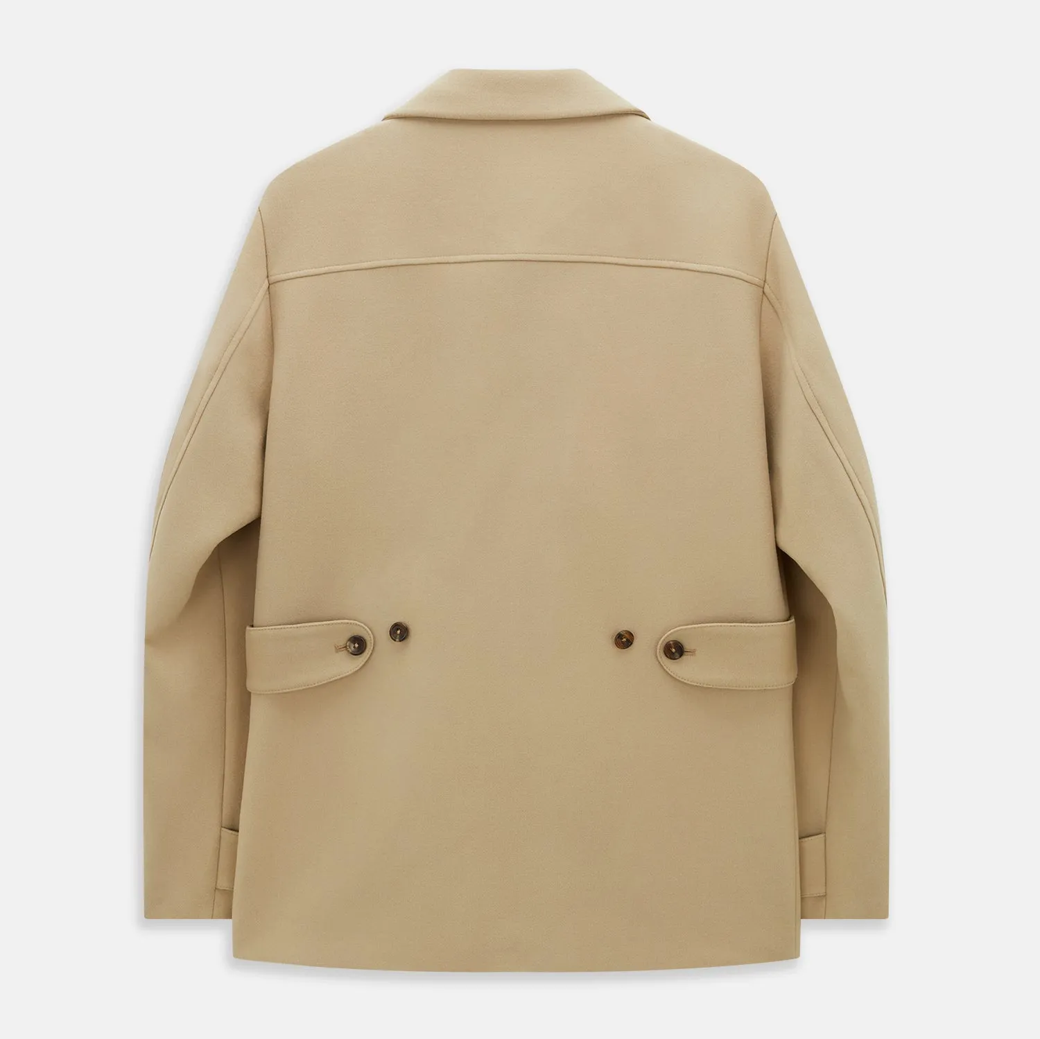 Camel Wellington Double-Breasted Caban Coat