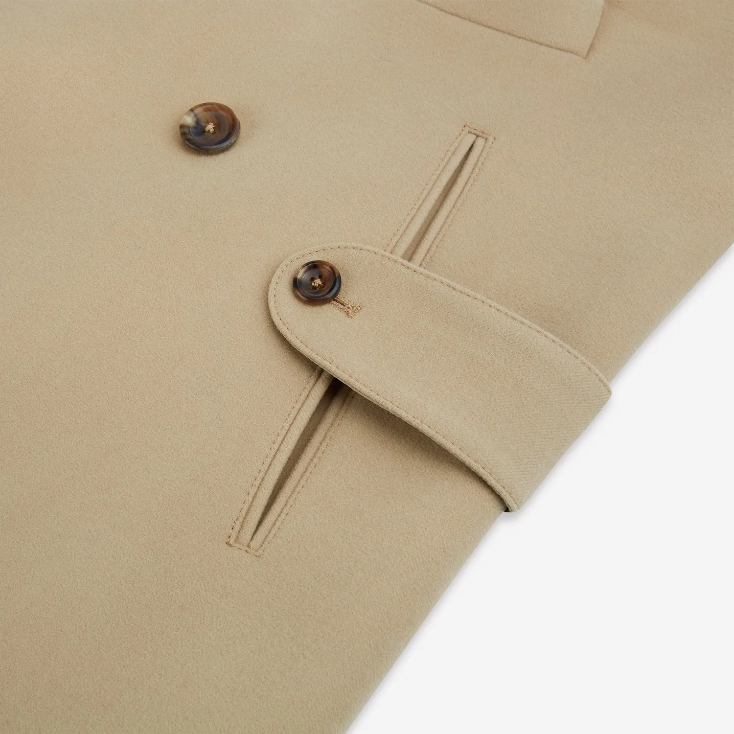 Camel Wellington Double-Breasted Caban Coat