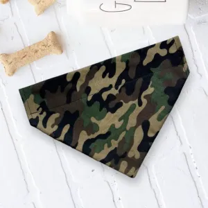 Camo Dog Bandana or Cat Bandana- Green Camouflage