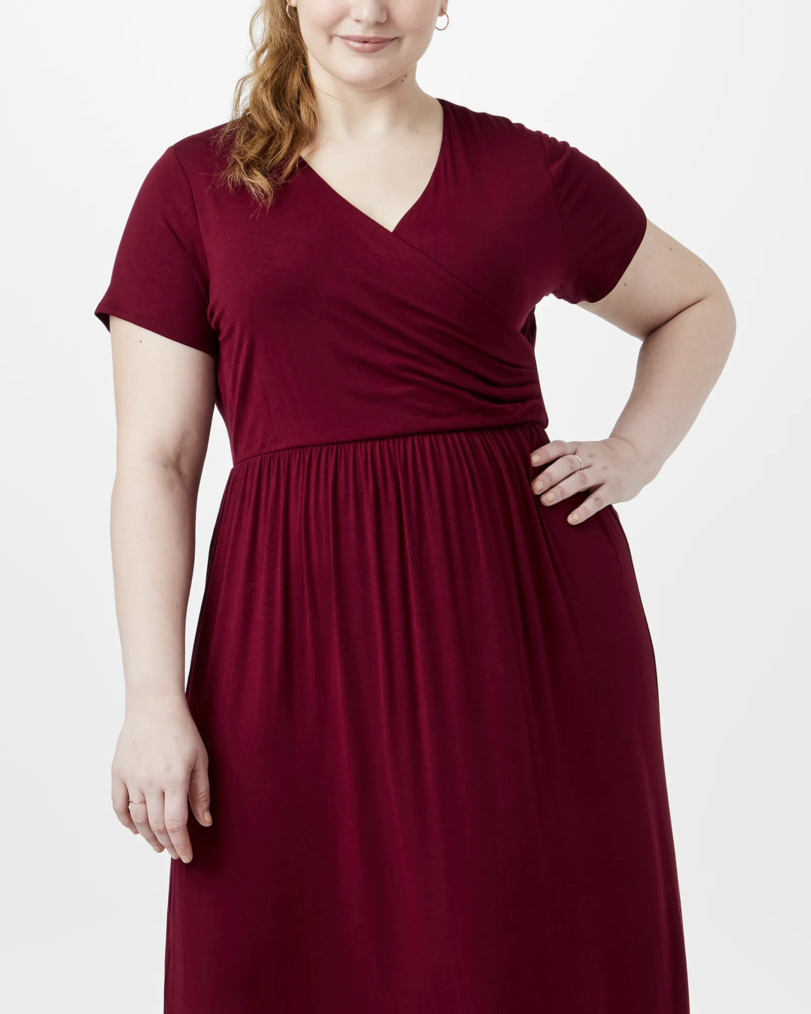 Carnation Wrap Maxi Dress | Burgundy