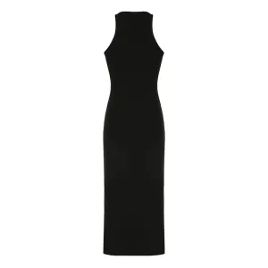 Causal Sporty Chic Sleeveless Long Dress Basic Solid Tie Up Fashion Elegant Summer Dresses Female Sexy Skinny Outfits