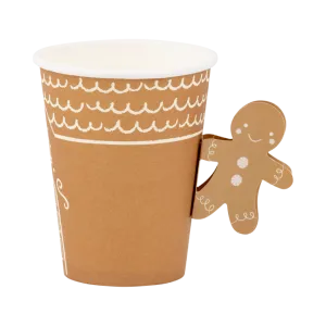 Christmas Gingerbread Handled Paper Cup 12oz. | 8 ct