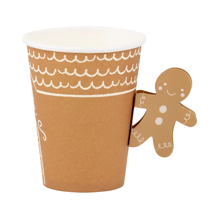 Christmas Gingerbread Handled Paper Cup 12oz. | 8 ct