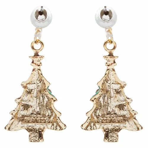 Christmas Jewelry Crystal Rhinestone Colorful Christmas Tree Earrings E889 Multi