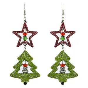 Christmas Jewelry Holiday Xmas Tree Design Fashion Dangle Earrings E1189 Multi