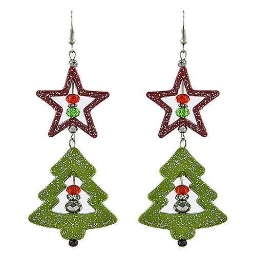 Christmas Jewelry Holiday Xmas Tree Design Fashion Dangle Earrings E1189 Multi