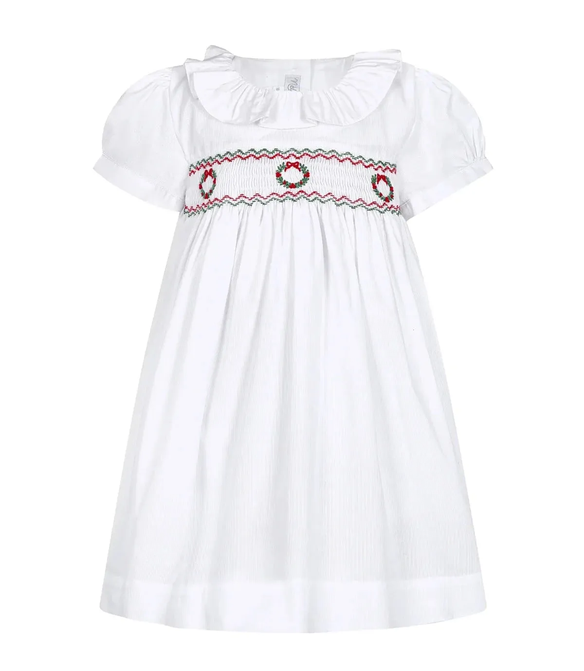 Christmas Smocked Wreath Dress