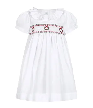 Christmas Smocked Wreath Dress