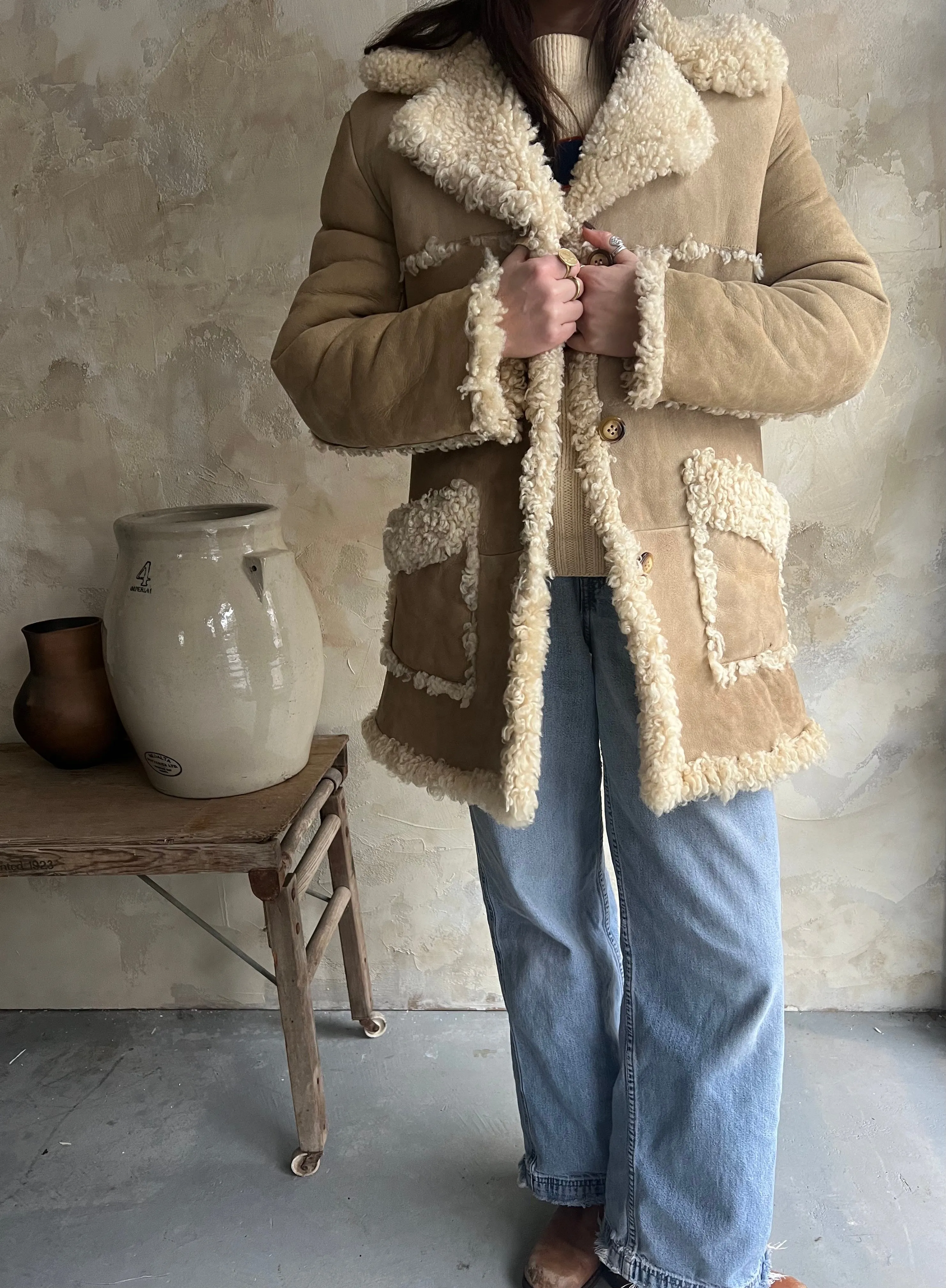 Cream Shearling Jacket