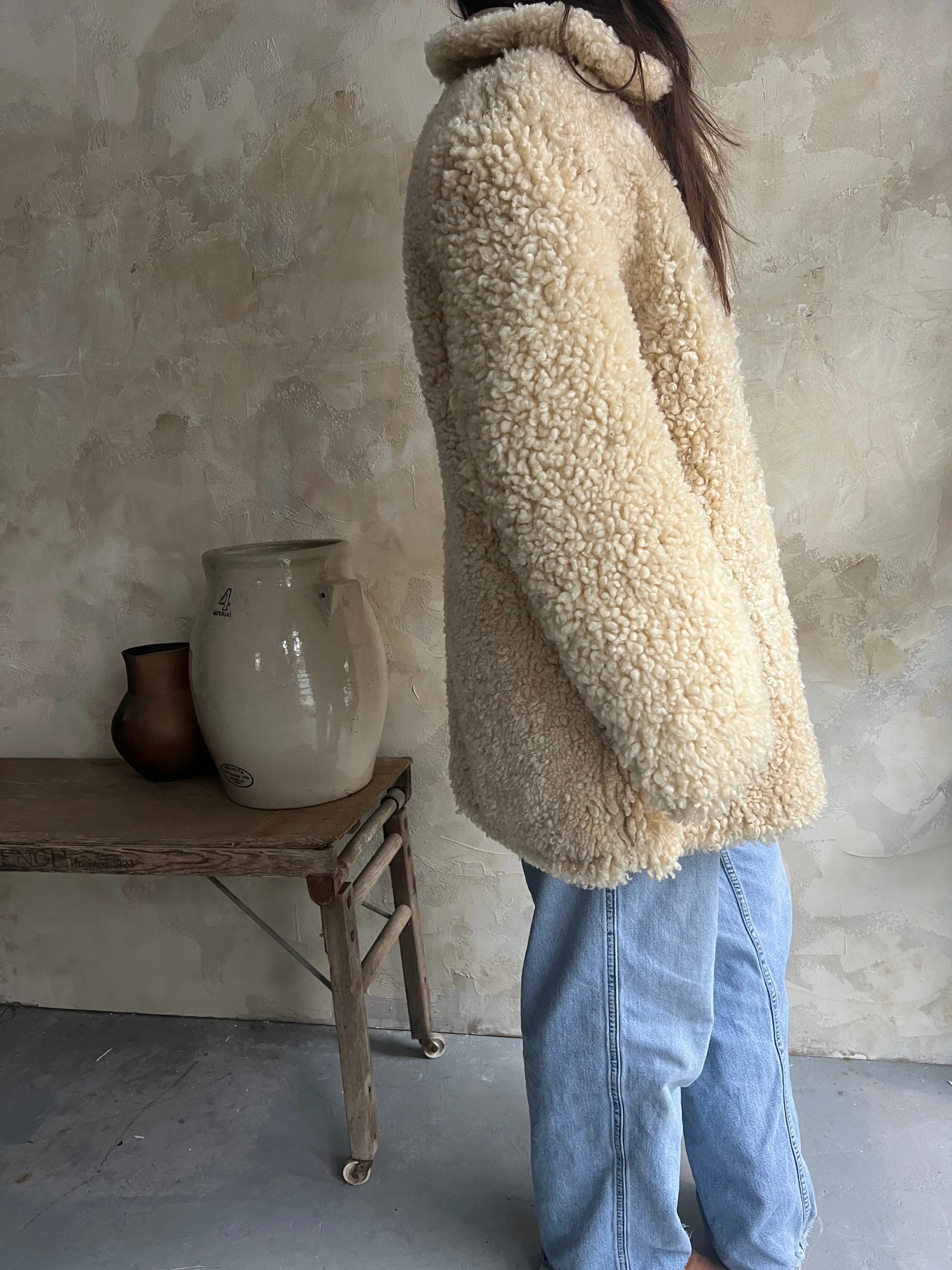 Cream Shearling Jacket