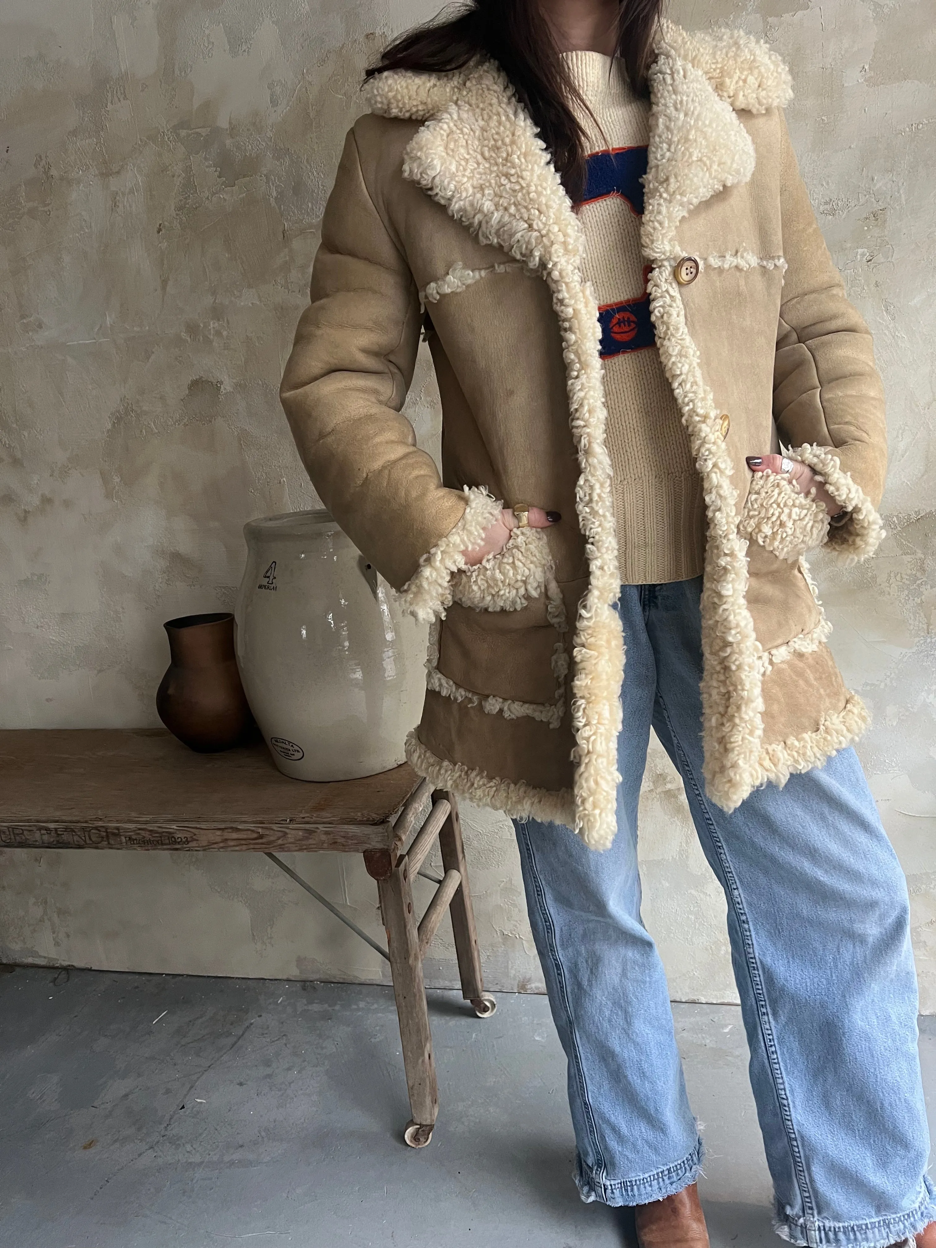 Cream Shearling Jacket