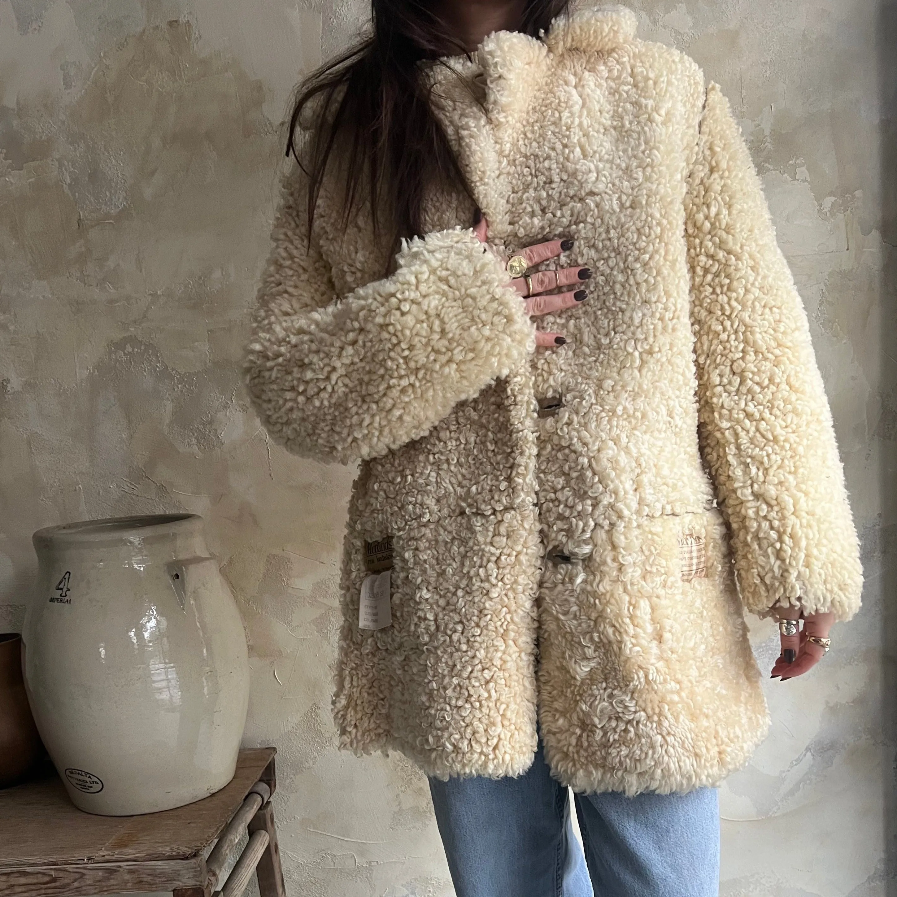 Cream Shearling Jacket