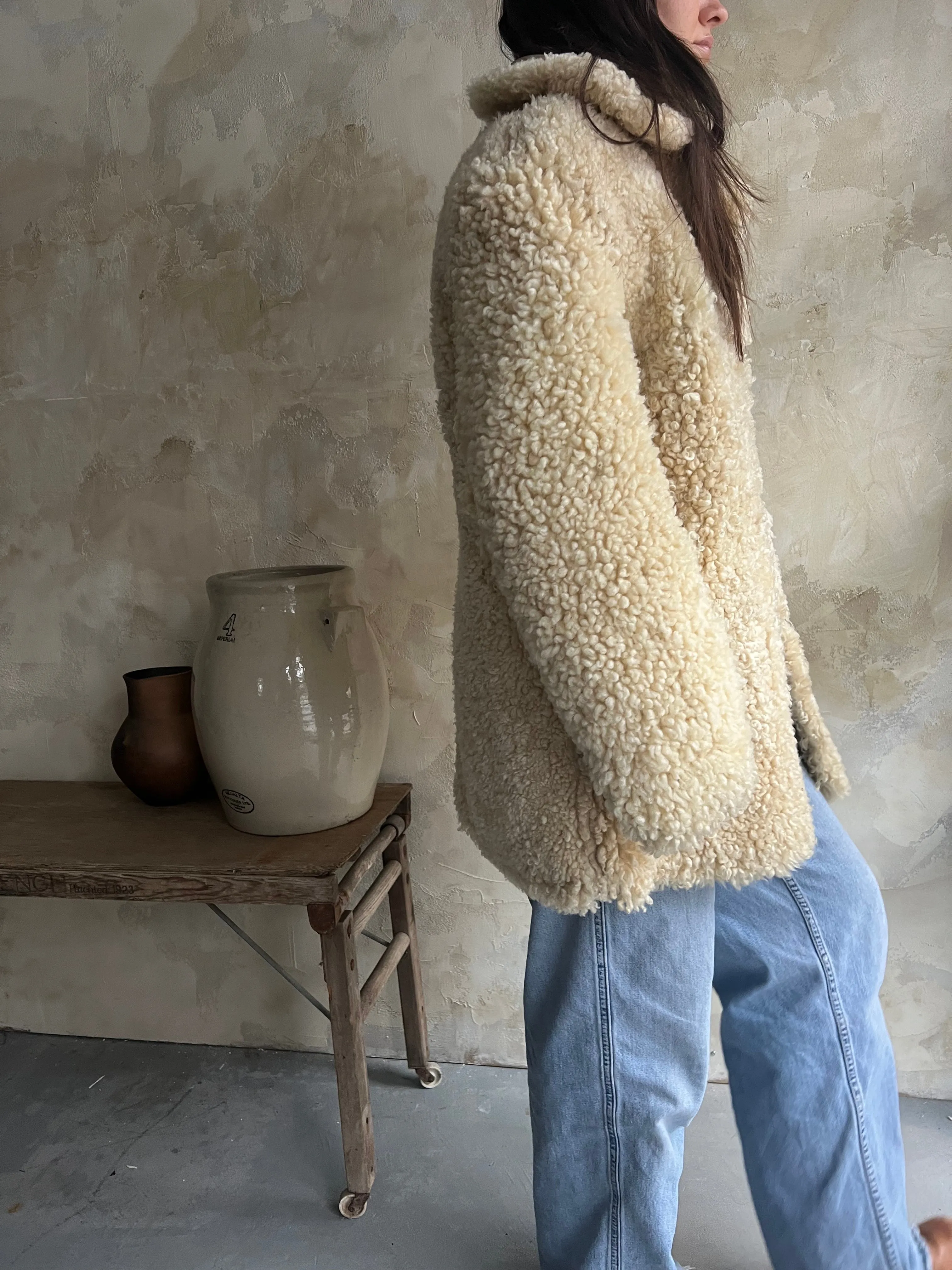 Cream Shearling Jacket