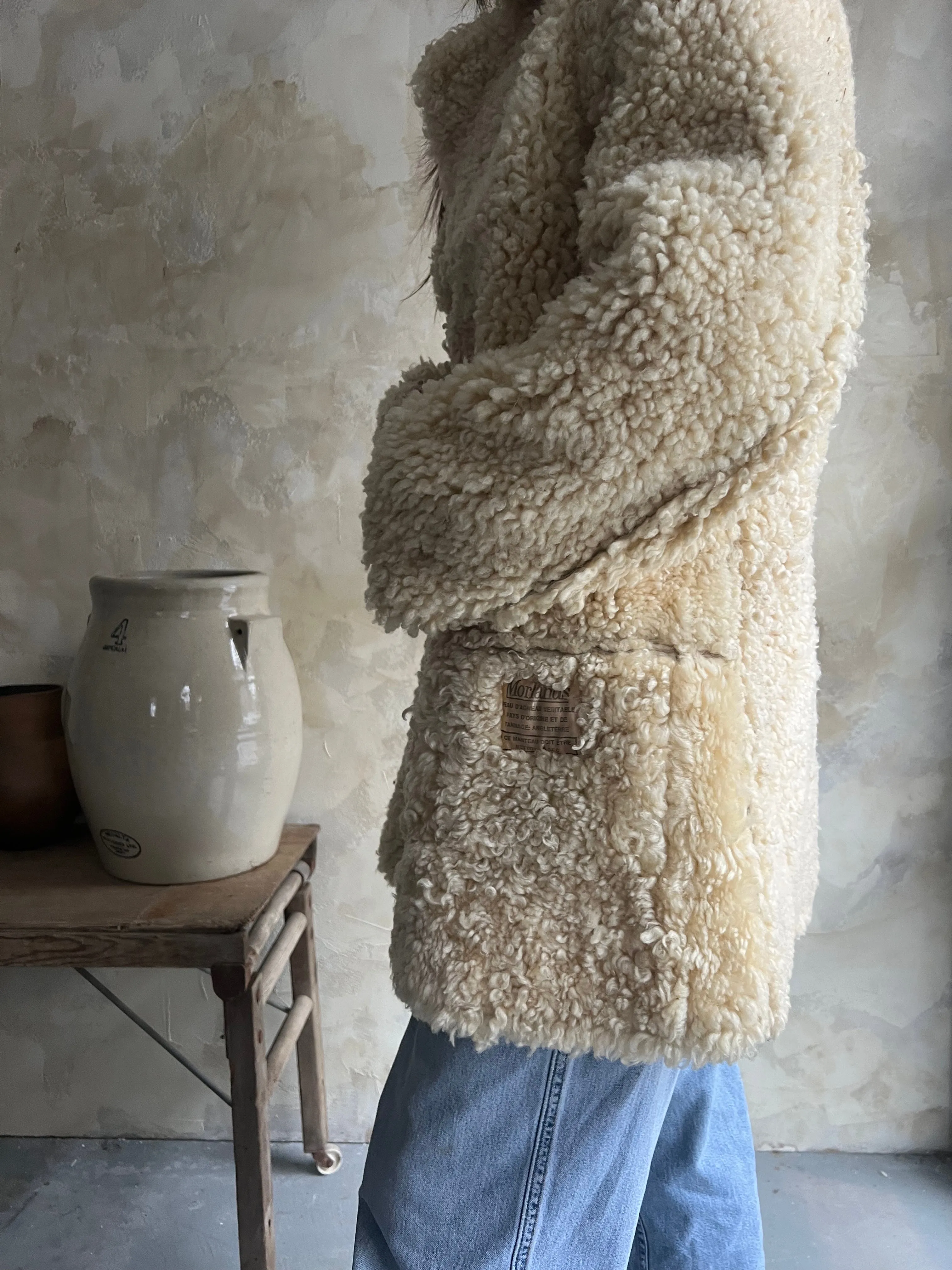Cream Shearling Jacket