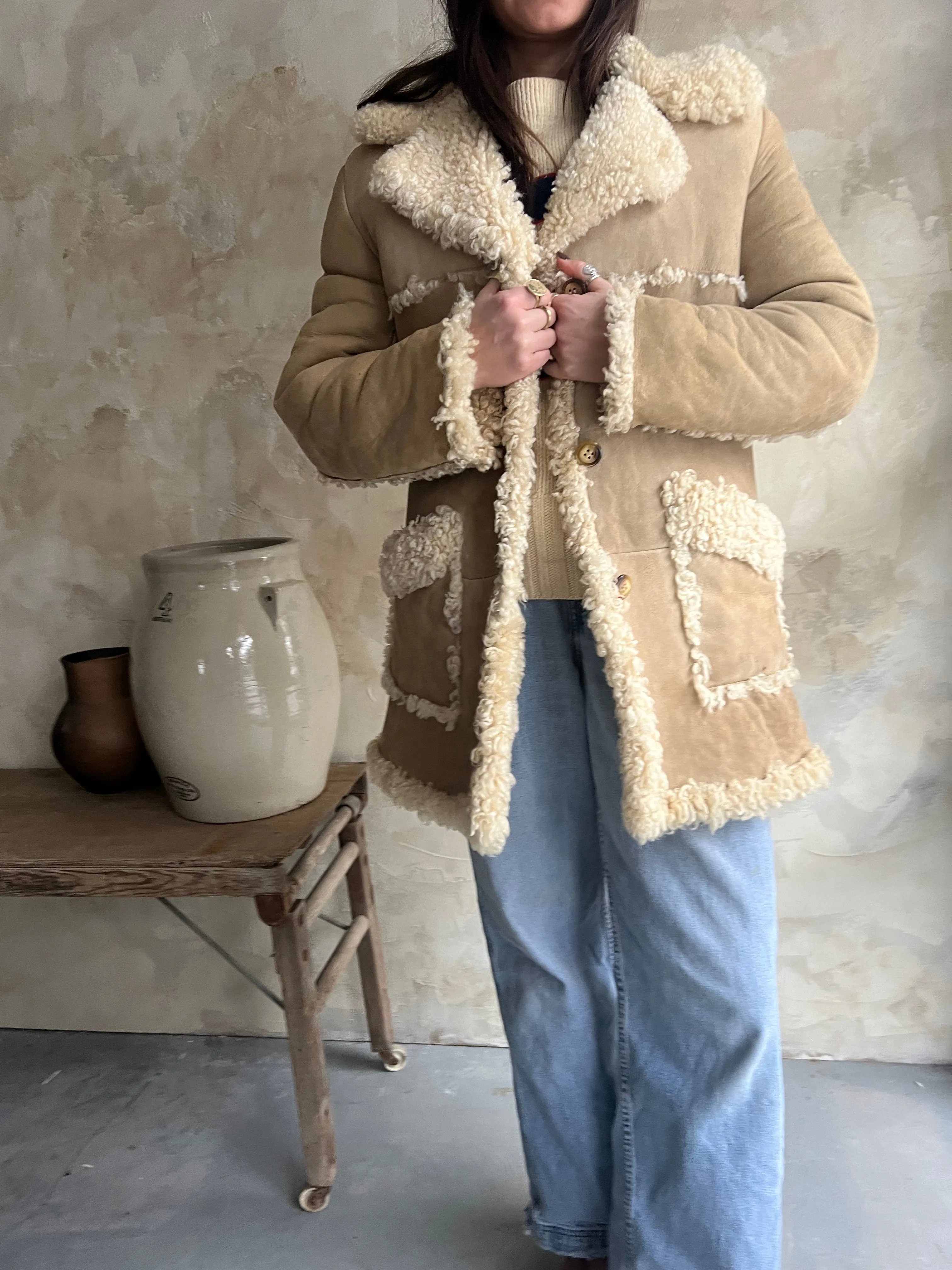 Cream Shearling Jacket