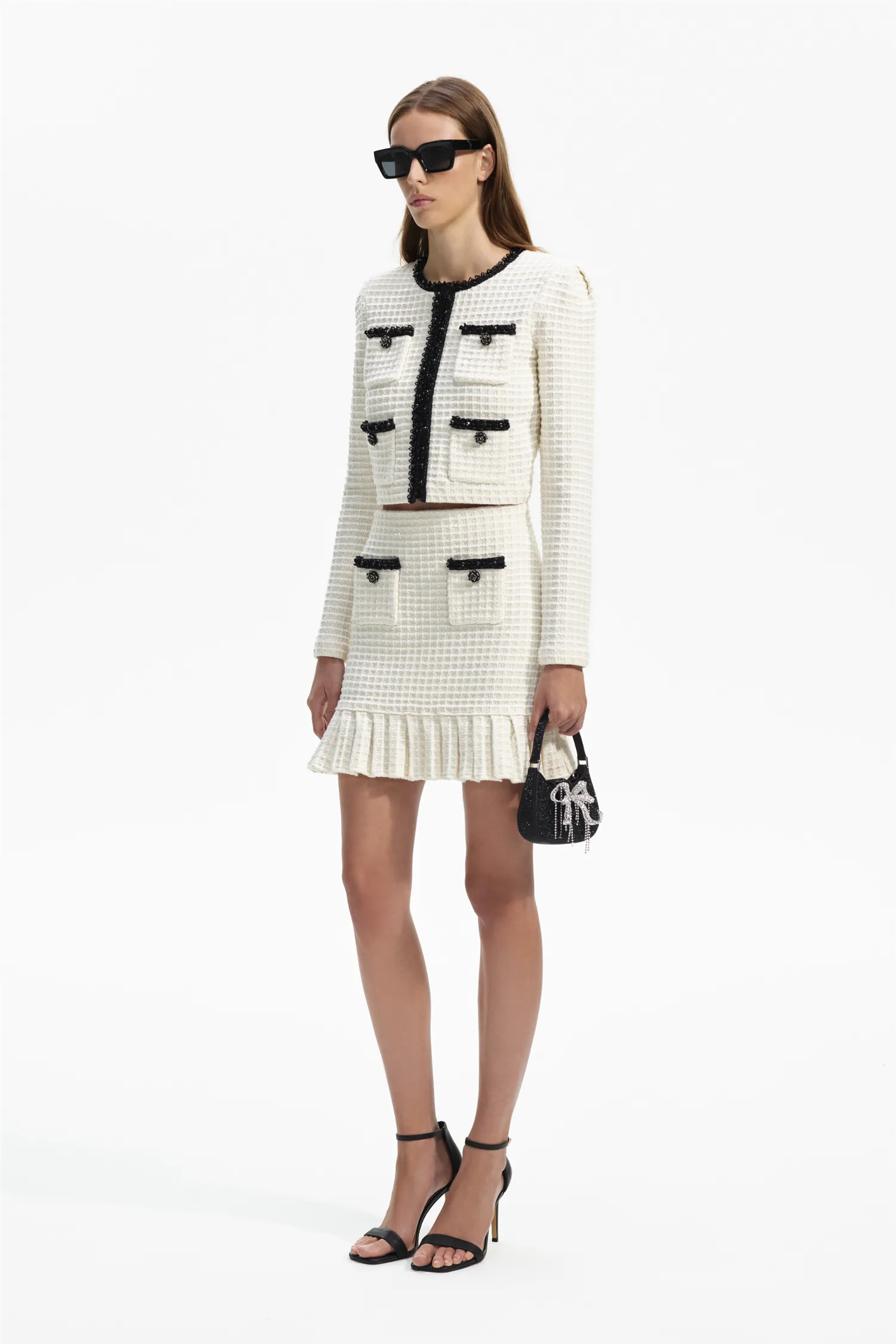 Cream Textured Knit Cardigan