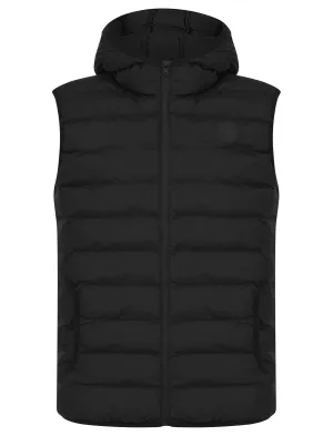 Dallon Quilted Puffer Gilet with Hood in Jet Black - Tokyo Laundry
