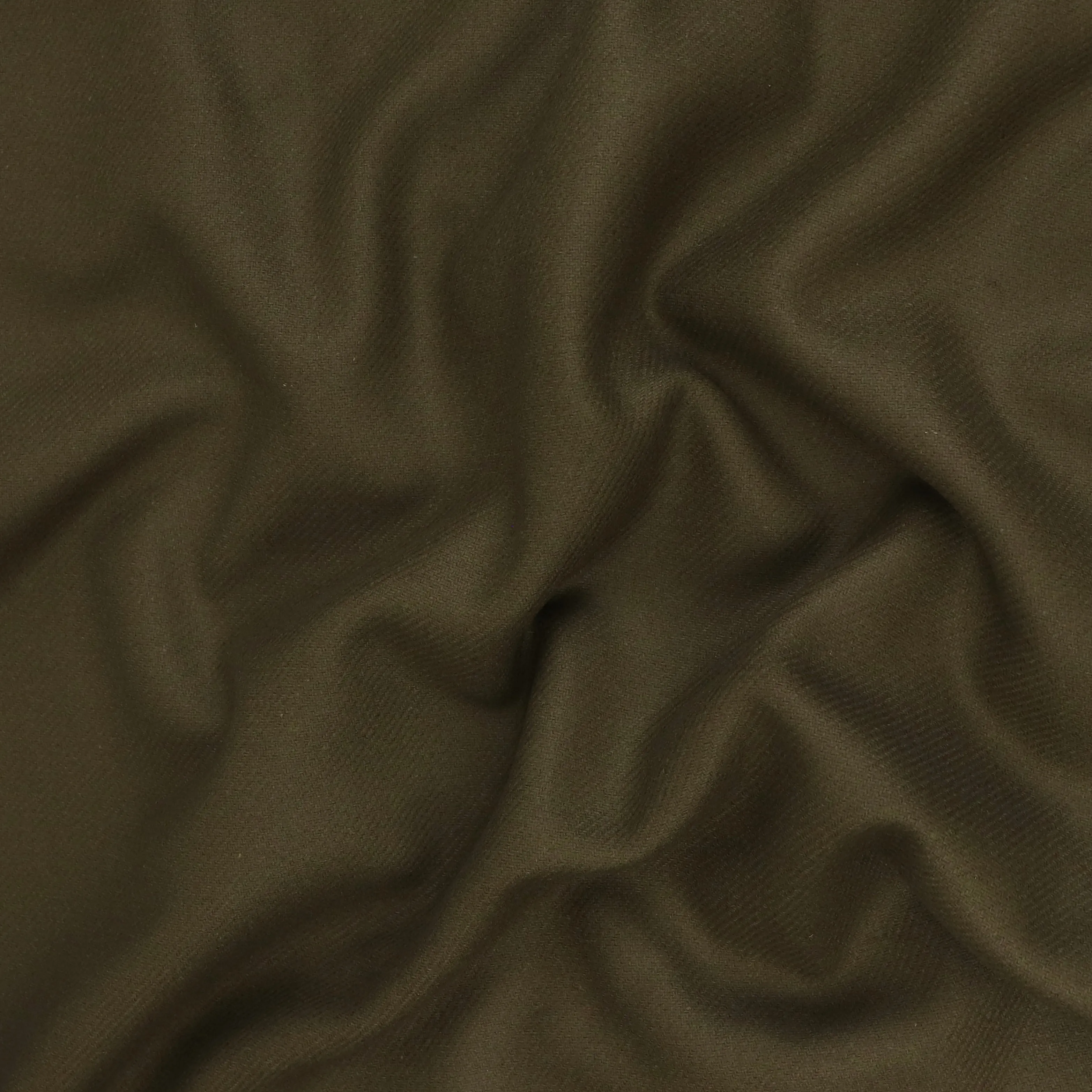 Deadstock Wool Cashmere Blend Coating - Dark Olive Green - SALE