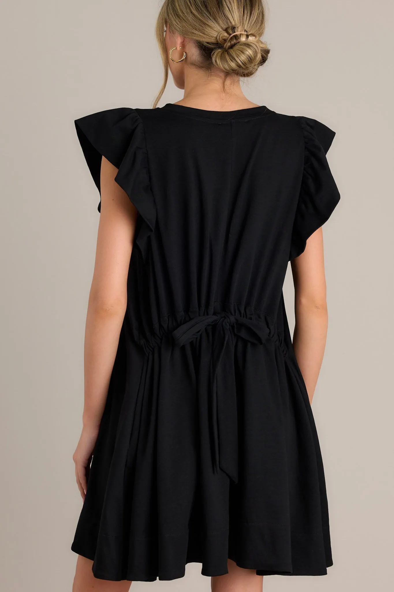Eclipse Beauty 100% Cotton Black Mini Dress