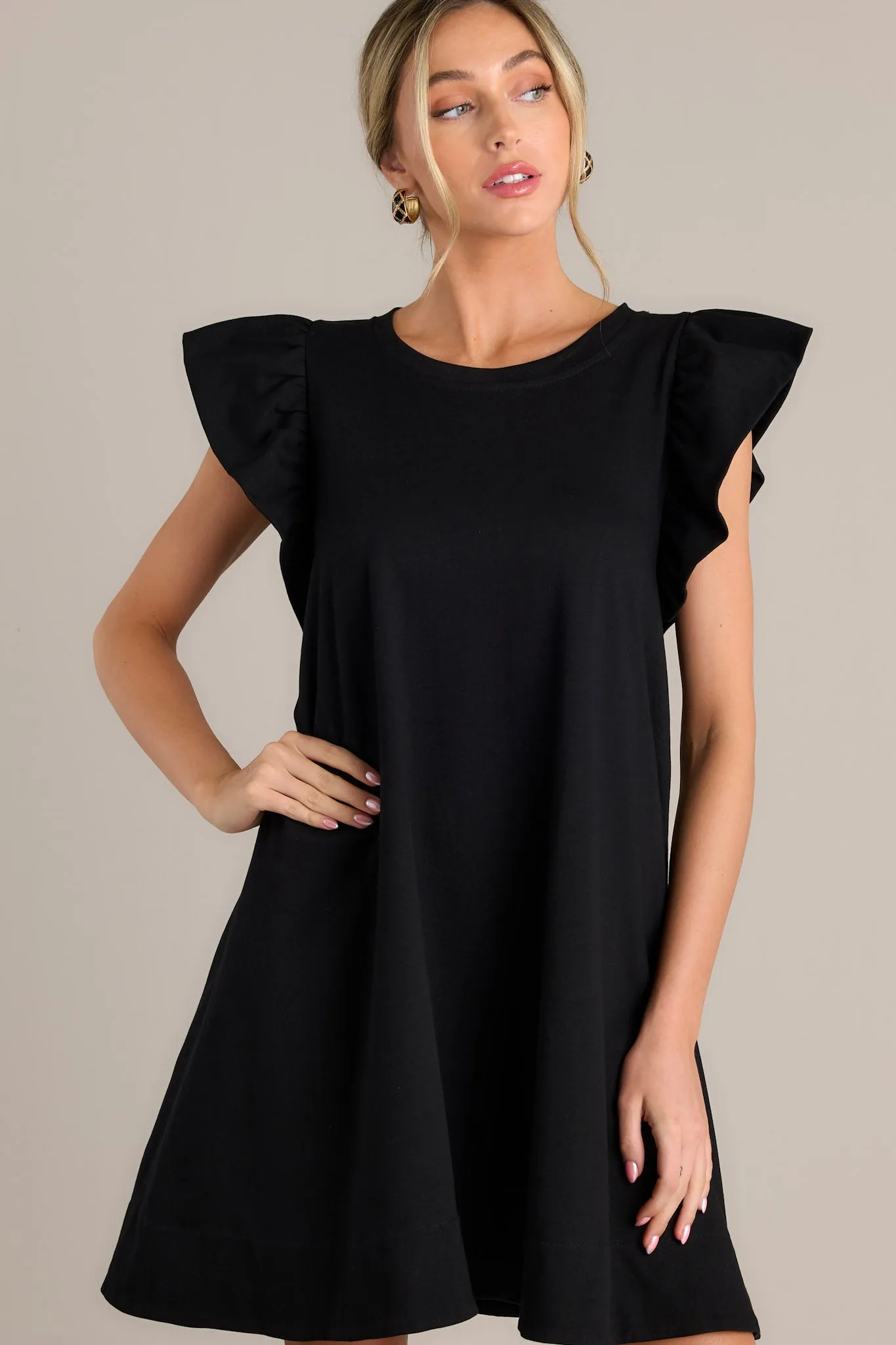 Eclipse Beauty 100% Cotton Black Mini Dress