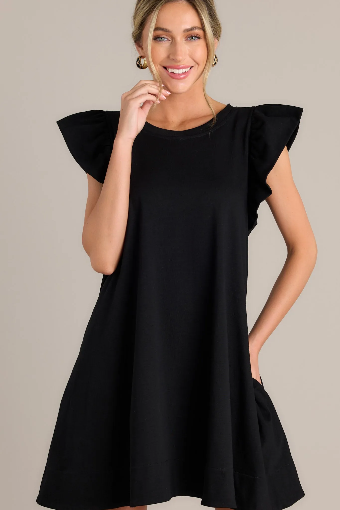 Eclipse Beauty 100% Cotton Black Mini Dress