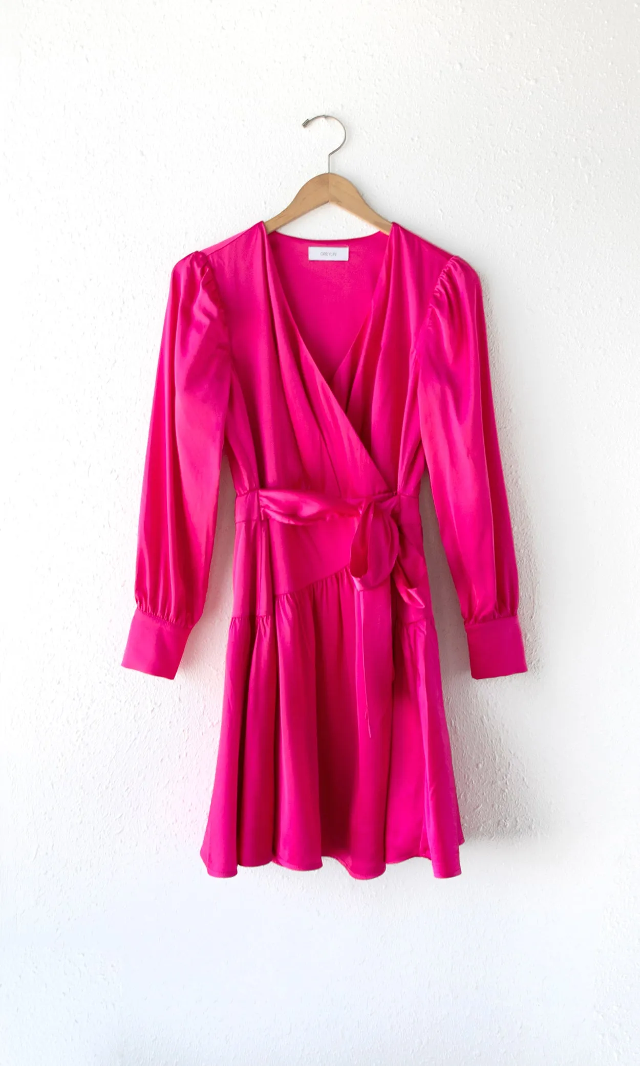 Ester Satin Wrap Dress