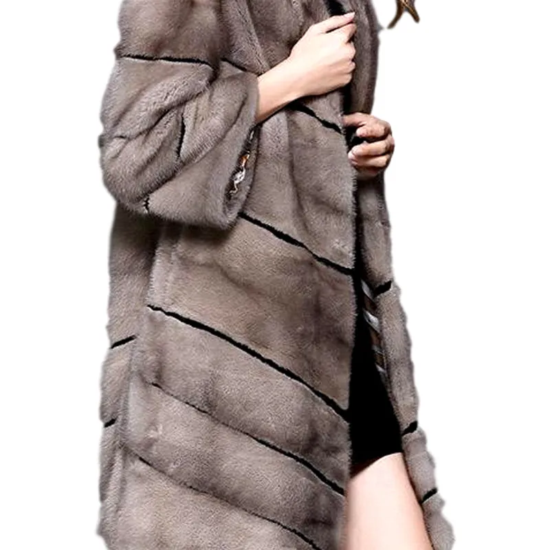 Genuine Mink Fur Elegant Fur Coat