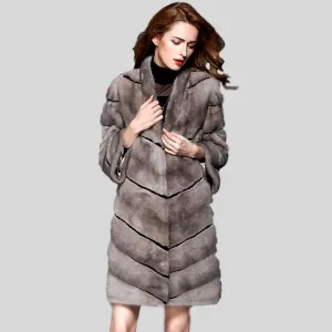Genuine Mink Fur Elegant Fur Coat