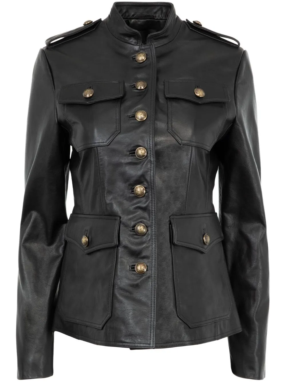 Geraldine Leather Jacket in Black