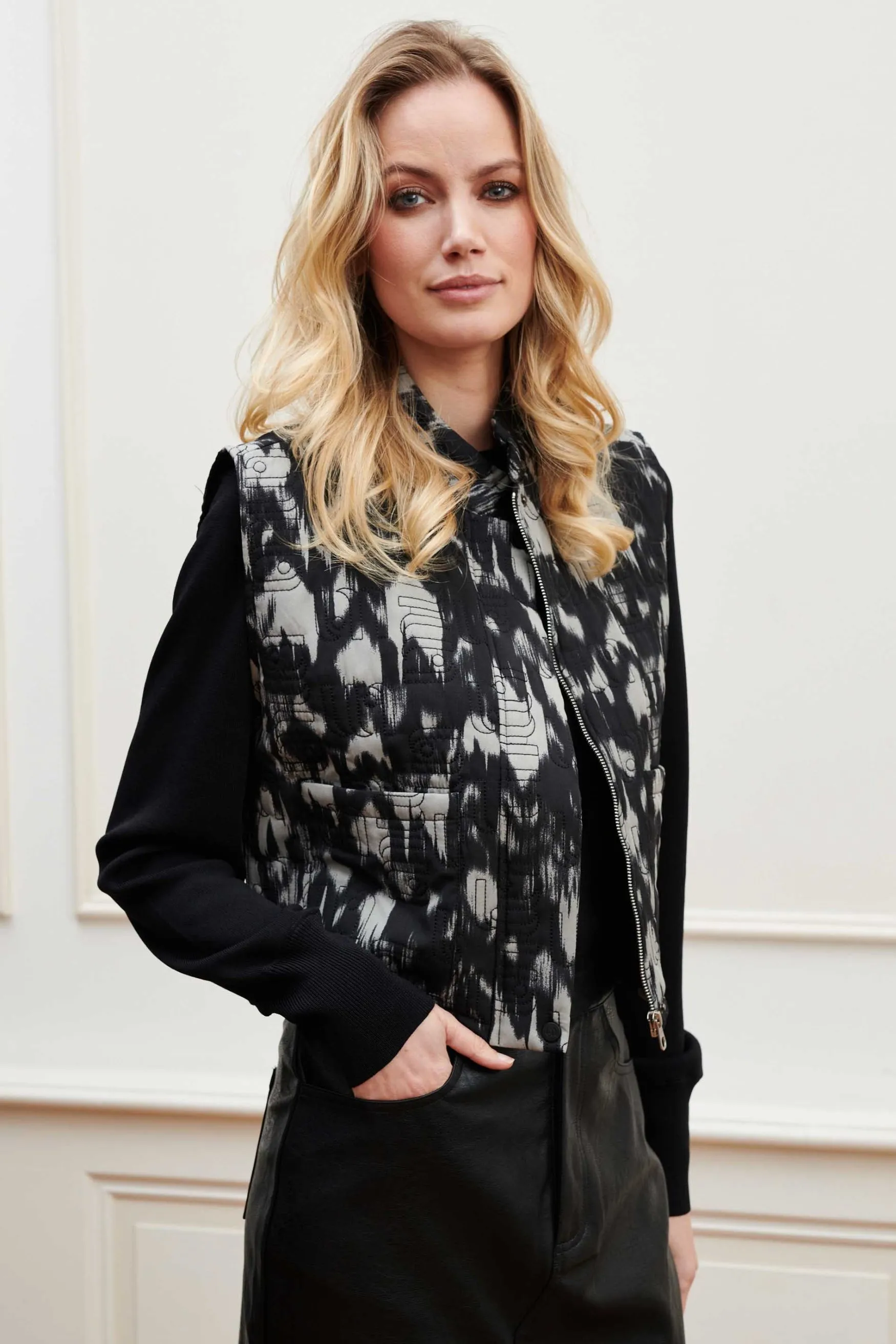 Gilet Inez | Frosty Grey print