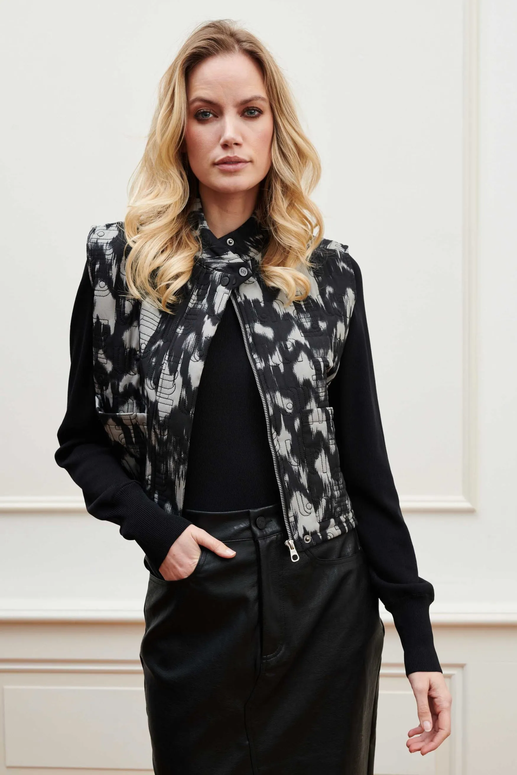 Gilet Inez | Frosty Grey print