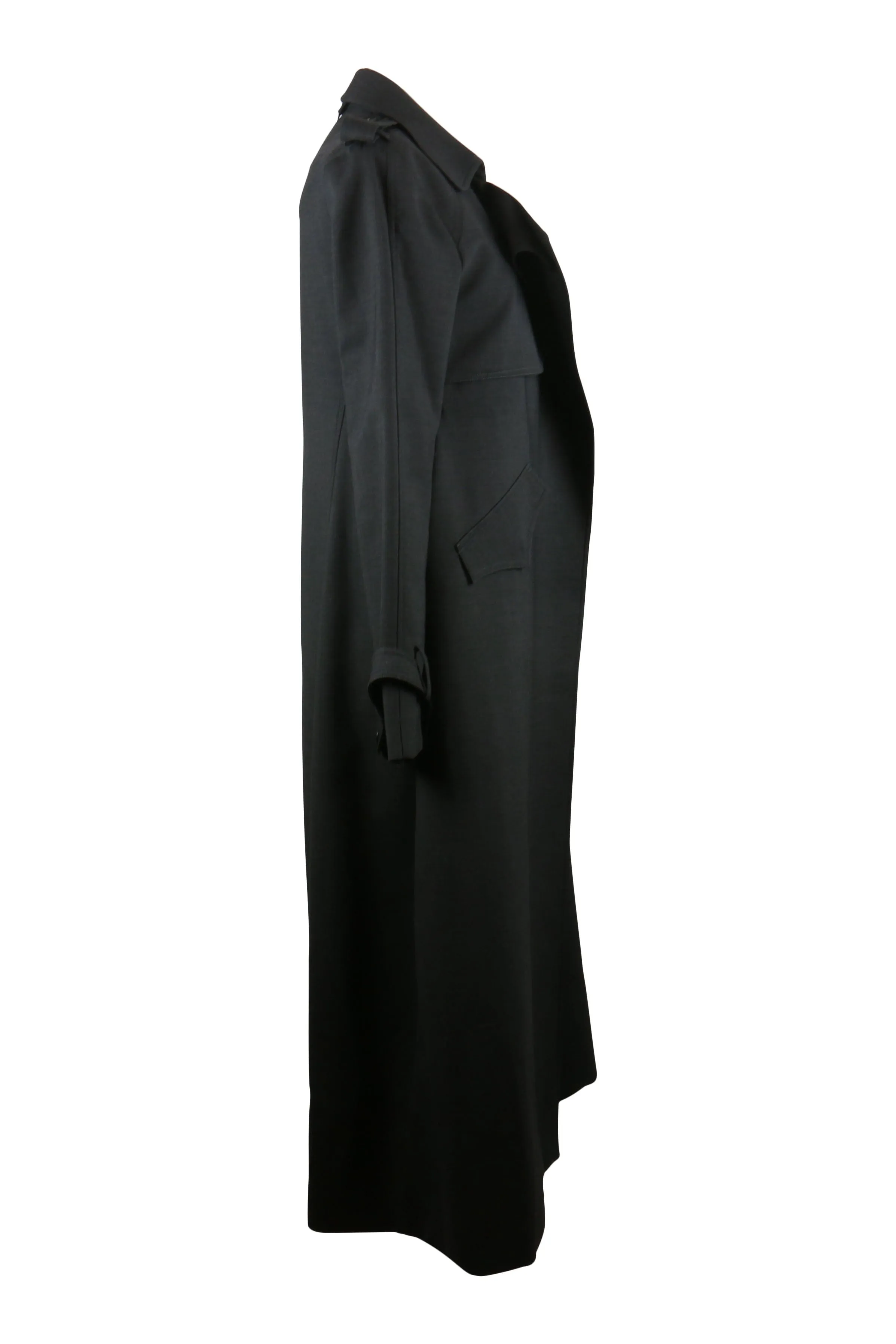 Grey wool trench coat