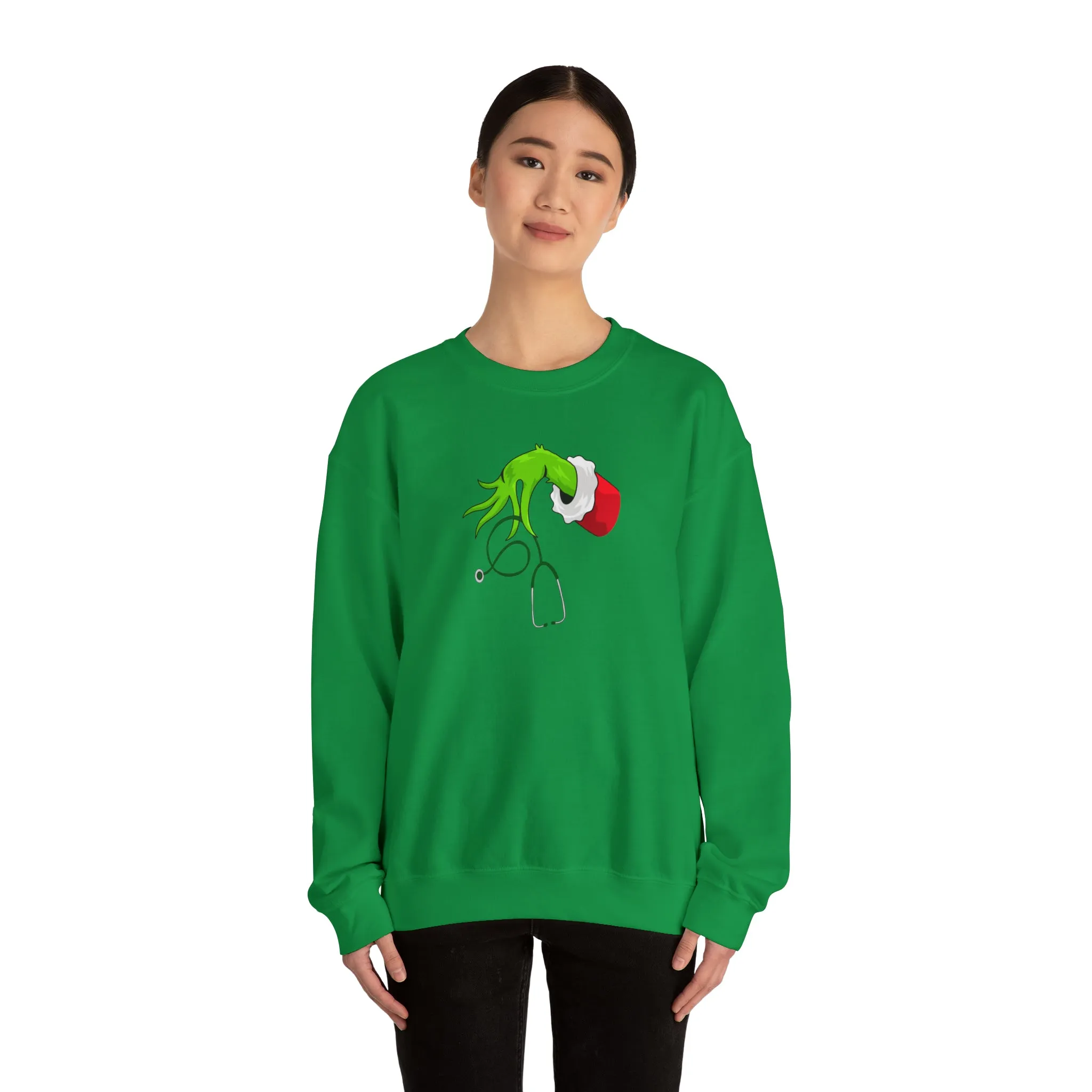 Grinch Nurse Christmas Unisex Heavy Blend™ Crewneck Sweatshirt