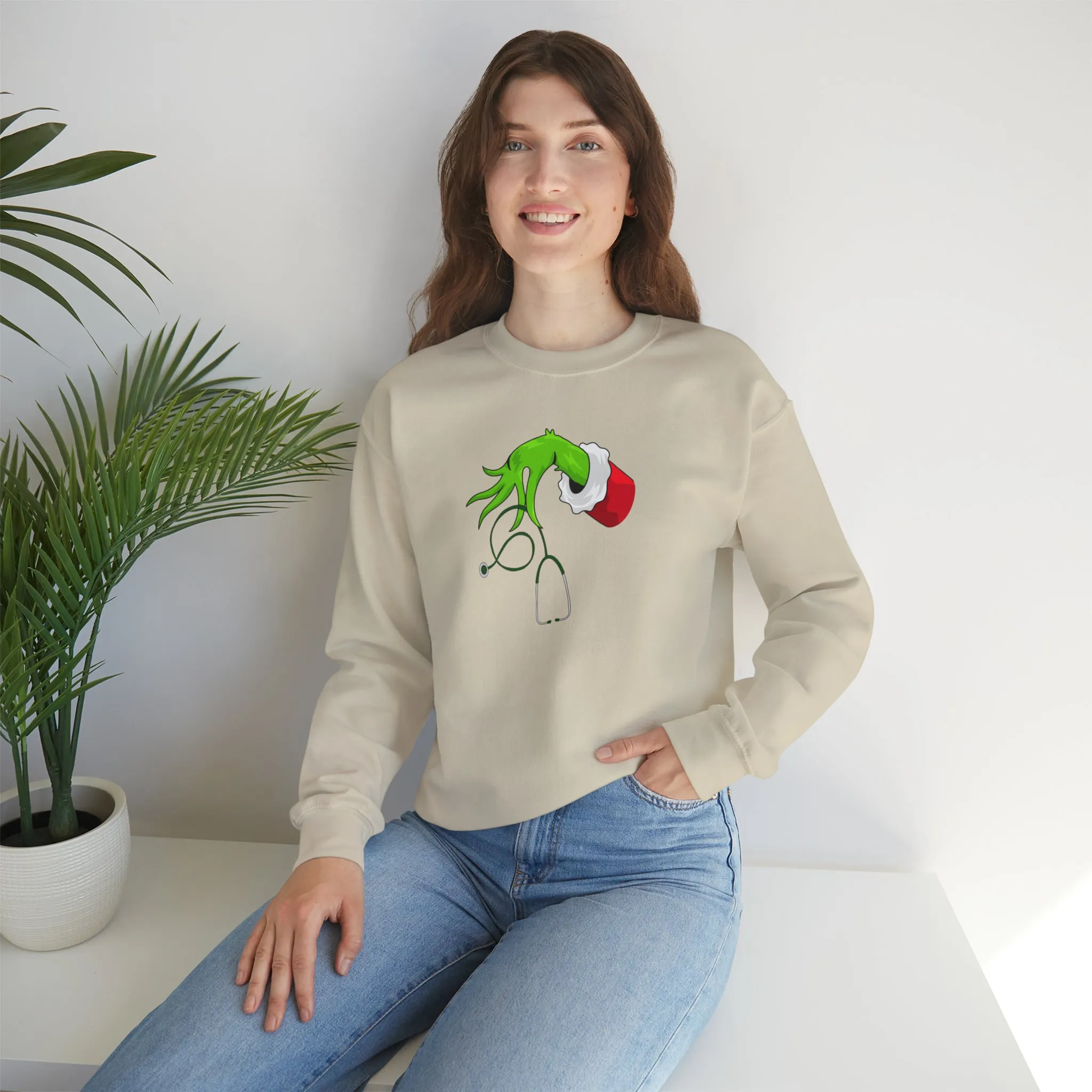 Grinch Nurse Christmas Unisex Heavy Blend™ Crewneck Sweatshirt