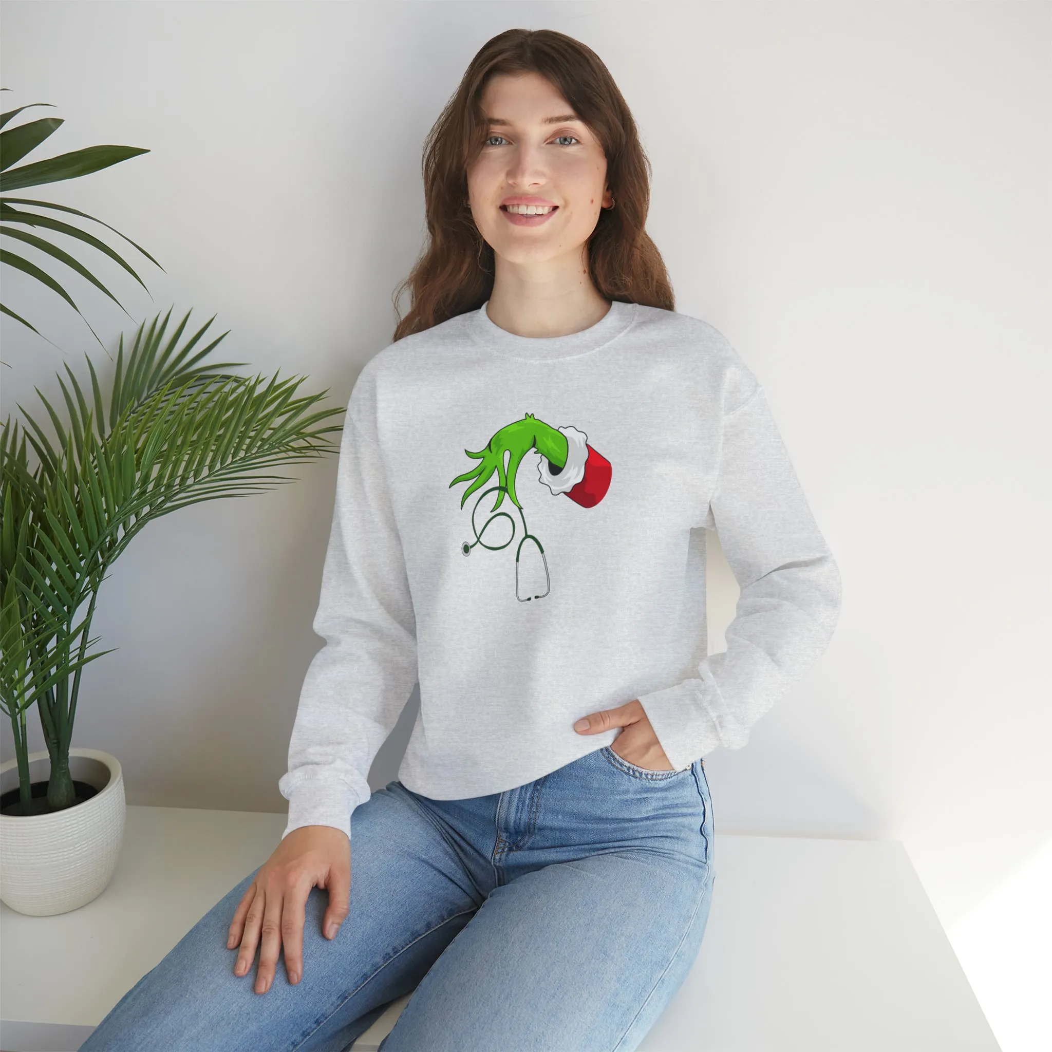 Grinch Nurse Christmas Unisex Heavy Blend™ Crewneck Sweatshirt
