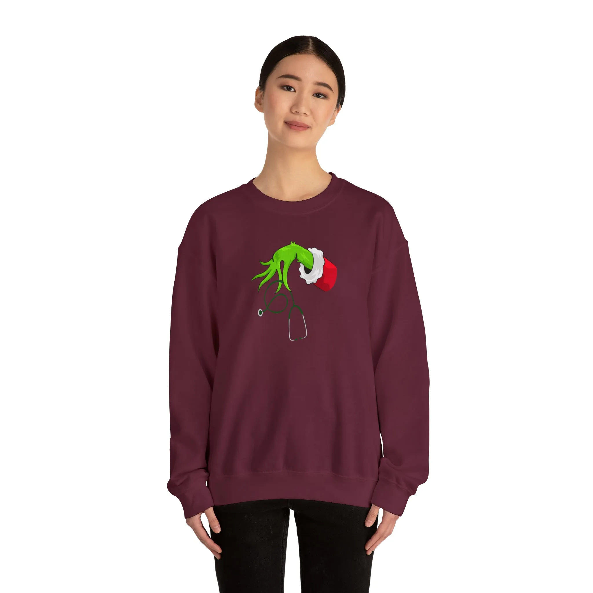 Grinch Nurse Christmas Unisex Heavy Blend™ Crewneck Sweatshirt