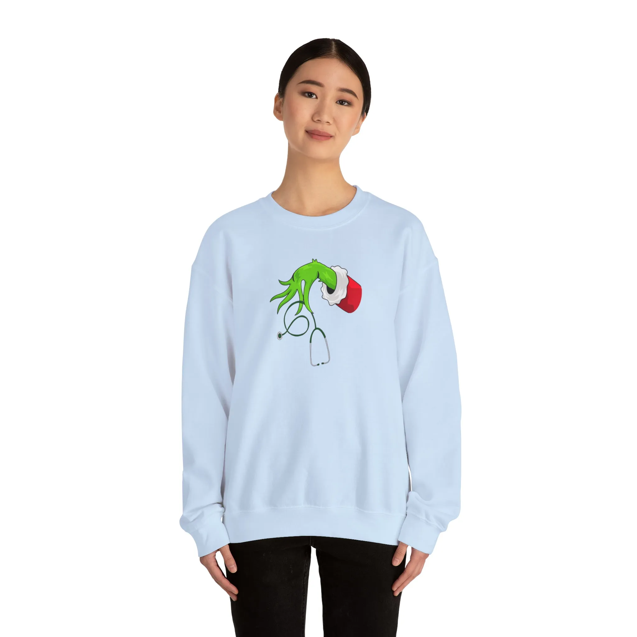 Grinch Nurse Christmas Unisex Heavy Blend™ Crewneck Sweatshirt